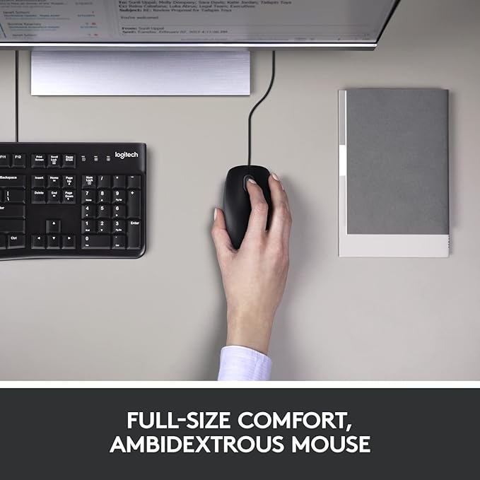 Logitech MK120 Full-Size Wired Keyboard and Mouse Combo